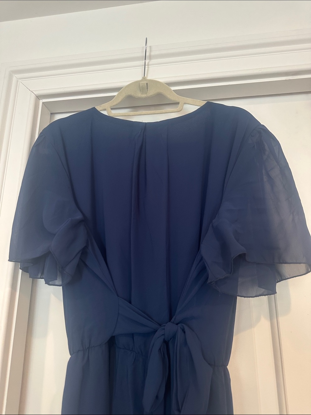 Baltic Born Navy Flutter-Sleeve Maxi Dress - Picture 7 of 7